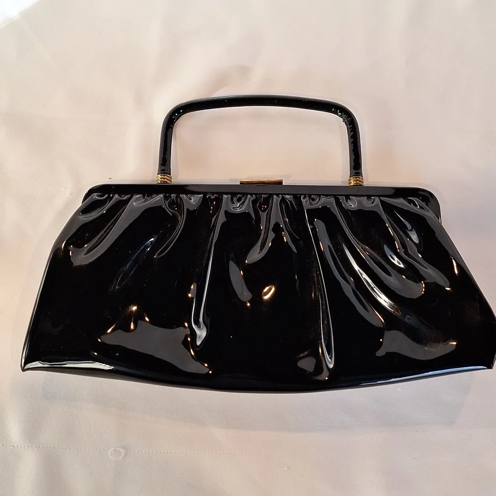 Garay vintage black patent leather clutch